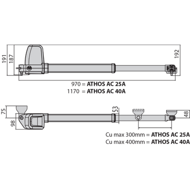 BFT ATHOS AC A25 R Автоматика для воріт розпашних ПРИВІД