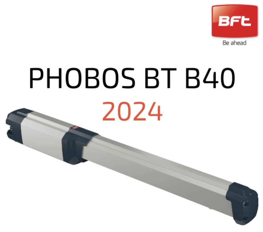 КУПИТИ АВТОМАТИКУ BFT PHOBOS BT B40 — ПОТУЖНИЙ ПРИВІД ДЛЯ РОЗПАШНИХ ВОРІТ ІЗ РОБОТОЮ НА 24V ДЛЯ МАСИВНИХ В’ЇЗНИХ КОНСТРУКЦІЙ