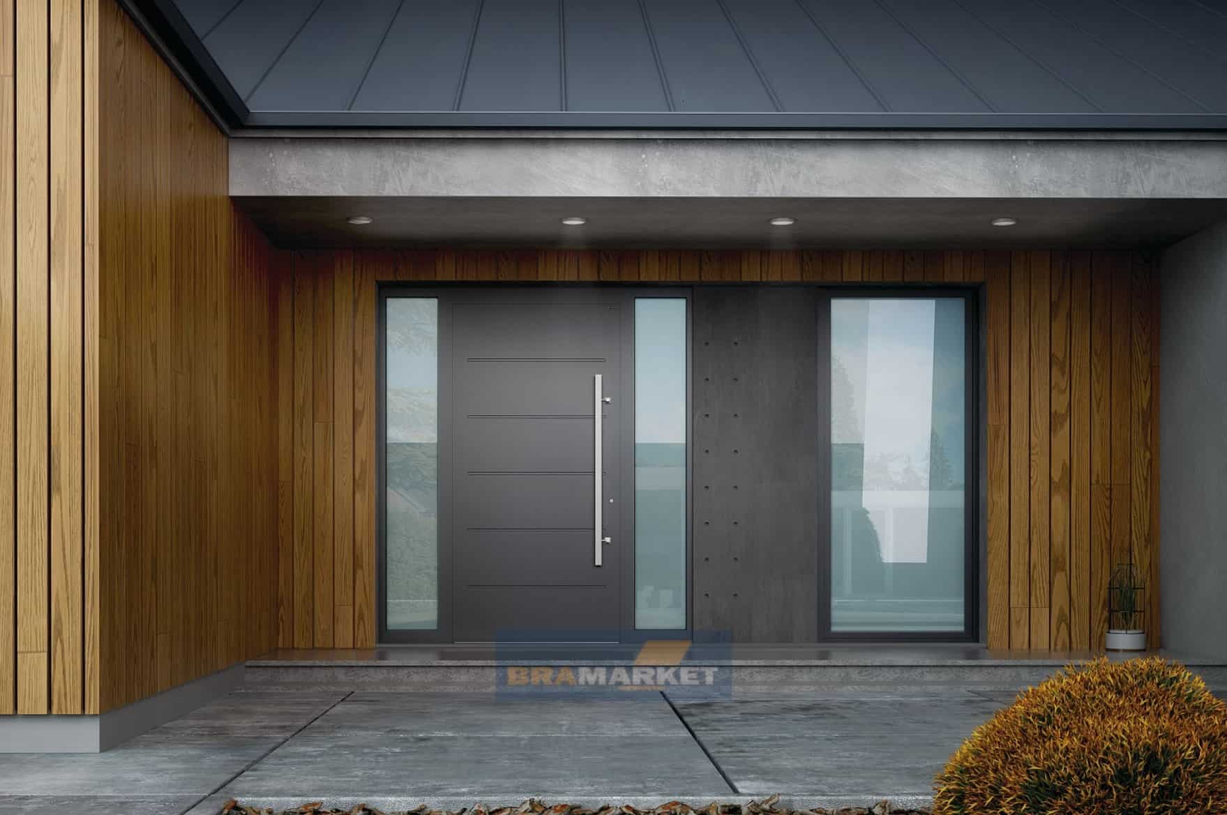 Теплі зовнішні алюмінієві вхідні двері для приватного будинку - монтаж Одеса